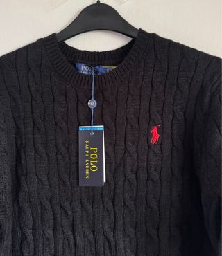 Jersey Polo Ralph Lauren Negro Cable Knit