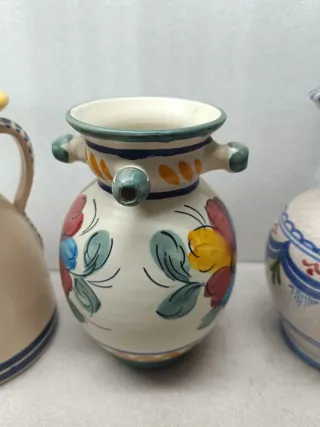 Lote 4 Jarras Cerámica Decoradas