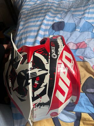 Casco Moto Integral Rojo y Blanco