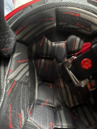 Casco Moto Integral Rojo y Blanco