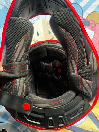 Casco Moto Integral Rojo y Blanco