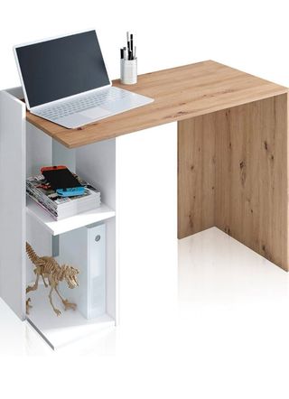 Escritorio moderno madera y blanco