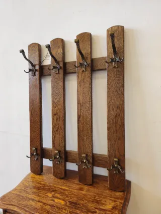 Porta abiti rustico grande in legno e metallo