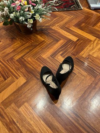 Botines tacón beige talla 38