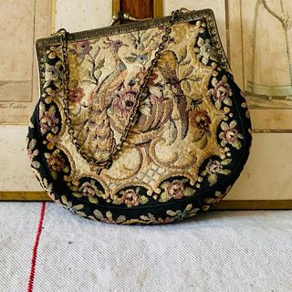 Bolso  antiguo vintage  tapiz gobelino