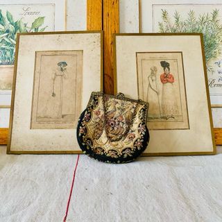 Bolso  antiguo vintage  tapiz gobelino