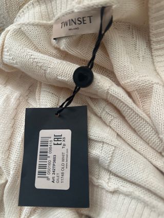 Cardigan beige con cintura