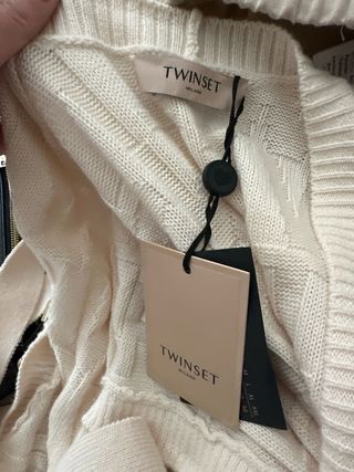 Cardigan beige con cintura