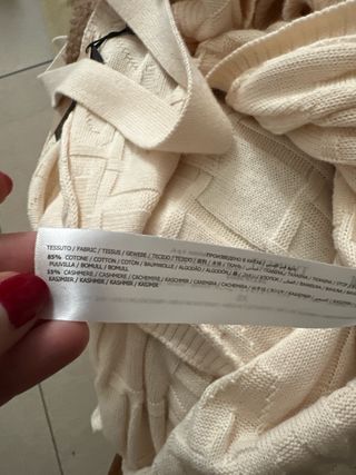 Cardigan beige con cintura