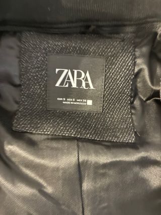 Gabardina Zara Talla S Negra Nueva
