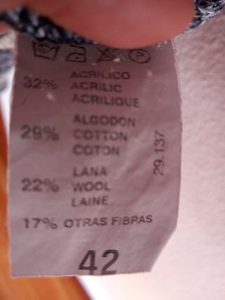 Jersey mujer gris y blanco Talla S