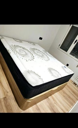 Canapé abatible madera con colchones Viscoelastica