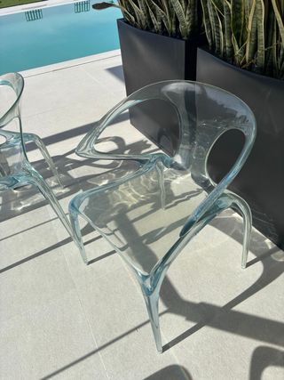 Mesa y 8 Sillas Exterior Cristal