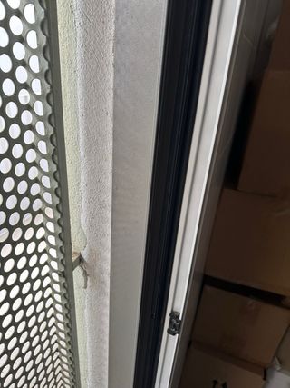 Puerta aluminio blanca cristal 220x95