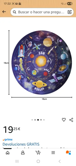 Puzzle redondo Sistema Solar Apli Kids