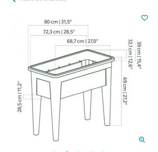 Mesa de cultivo Venecia gris