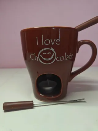 Tazza fonduta cioccolato con candela