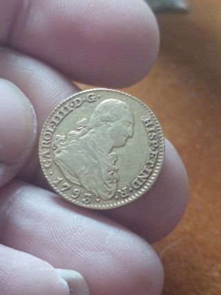 Moneda oro 2 escudos....factura y ficha subasta