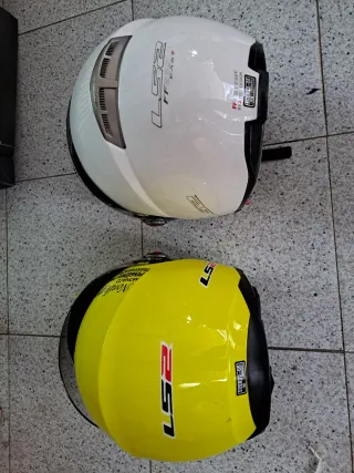 Pack 2 Cascos Moto Amarillo y Blanco
