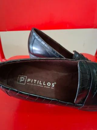 Mocasines Pitillos Negros Piel Talla 39
