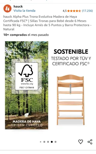 Trona evolutiva madera haya