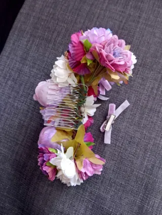 Ramillete media corona con peina para flamenca