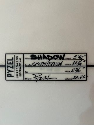 Tabla Surf Pyzel Shadow 5’10”
