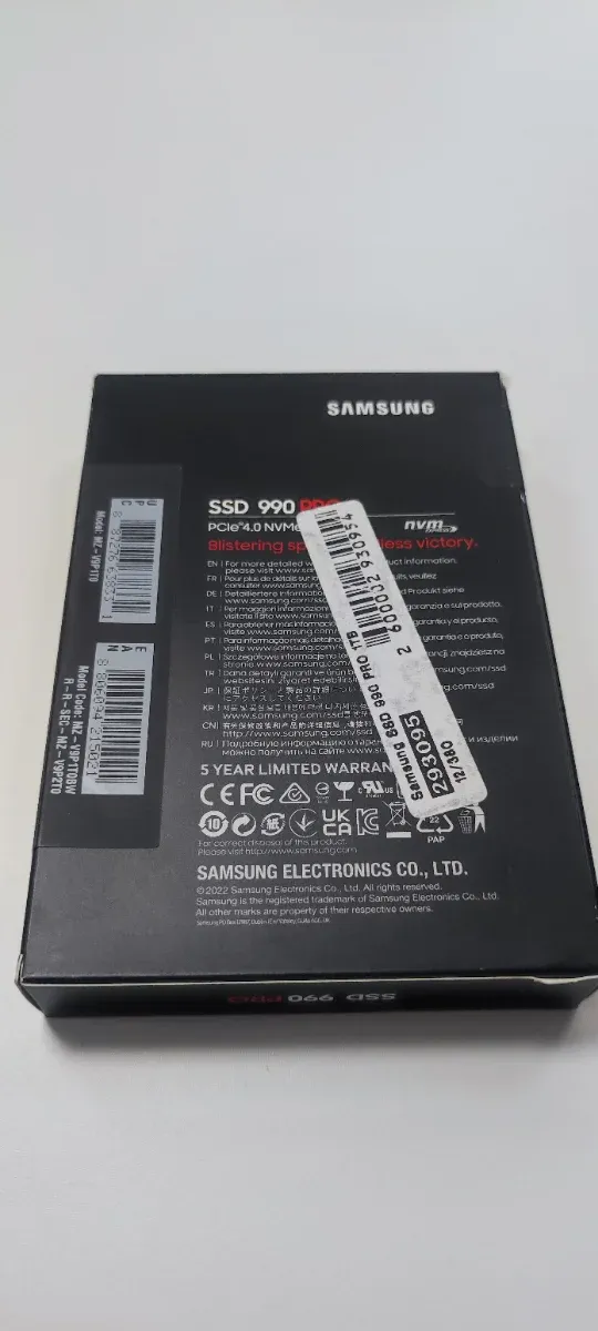 SSD M.2 NVMe 1TB Samsung 990 Pro- Nueva sin abrir afbeelding 3