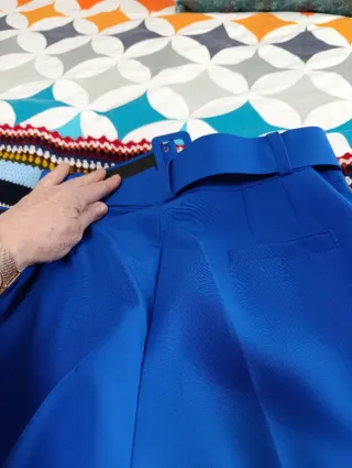 Elegante traje de Blazer y pantalón azul mujer