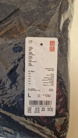 Camisa Uniqlo Azul Franela