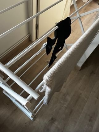 Asta asciugabiancheria pieghevole in metallo grigio/bianco