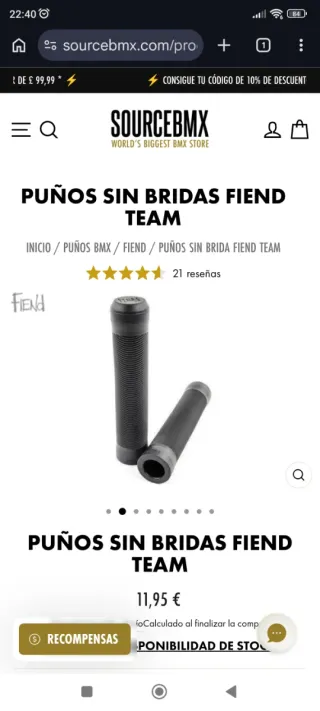 Puños Fiend Team Flangeless BMX