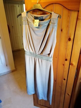 Vestido Zara Gris Talla M