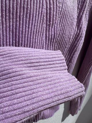 Jersey morado canalé Pull&Bear
