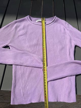 Jersey morado canalé Pull&Bear