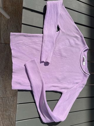 Jersey morado canalé Pull&Bear