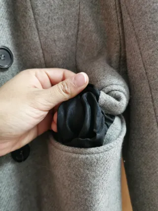 Abrigo largo lana gris Zara Talla S