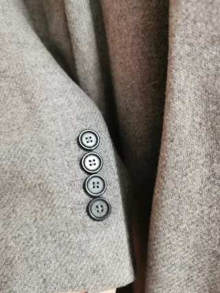 Abrigo largo lana gris Zara Talla S