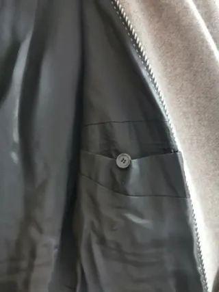 Abrigo largo lana gris Zara Talla S