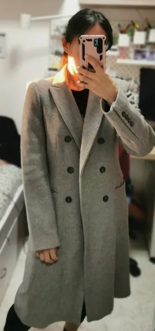 Abrigo Zara gris mujer Talla S