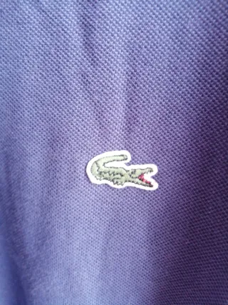 Polo Lacoste XL Manga Larga Azul Marino