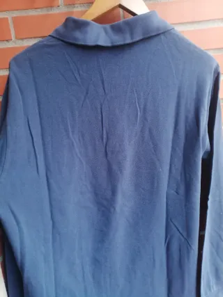 Polo Lacoste XL Manga Larga Azul Marino
