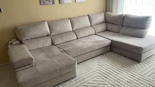 Sofá chaiselongue 4/5 plazas, convertible en cama