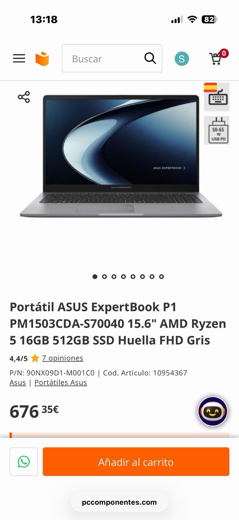 Portátil Asus ExpertBook P1 Ryzen 5 16GB/512GB SSD afbeelding 8
