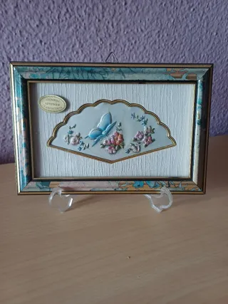 Cuadro decorativo mariposa y flores