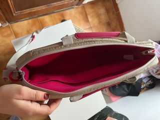 Funda portátil Samsonite beige y fucsia