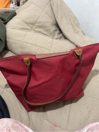 Mala Longchamp Vermelha e Castanha