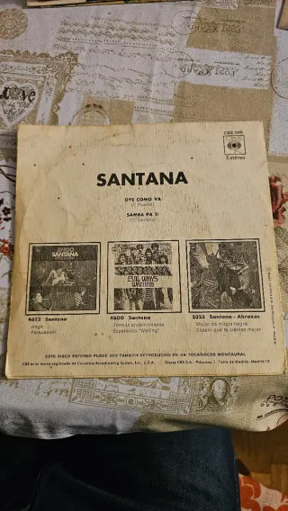 Vinilo Oye Como Va Santana Samba Pati