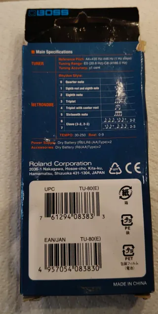 Boss TU-80 Accordatore e Metronomo