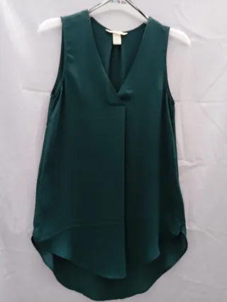 Camisa sin mangas verde mujer H&M